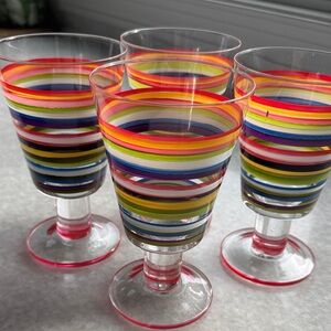 Colorful Striped Glasses Set